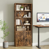Bark Walled Bookshelf Unit - Rustic Oak