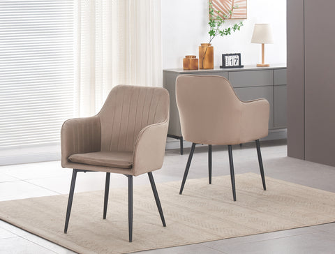 Hampton Set of 2 Dining Chairs - Taupe