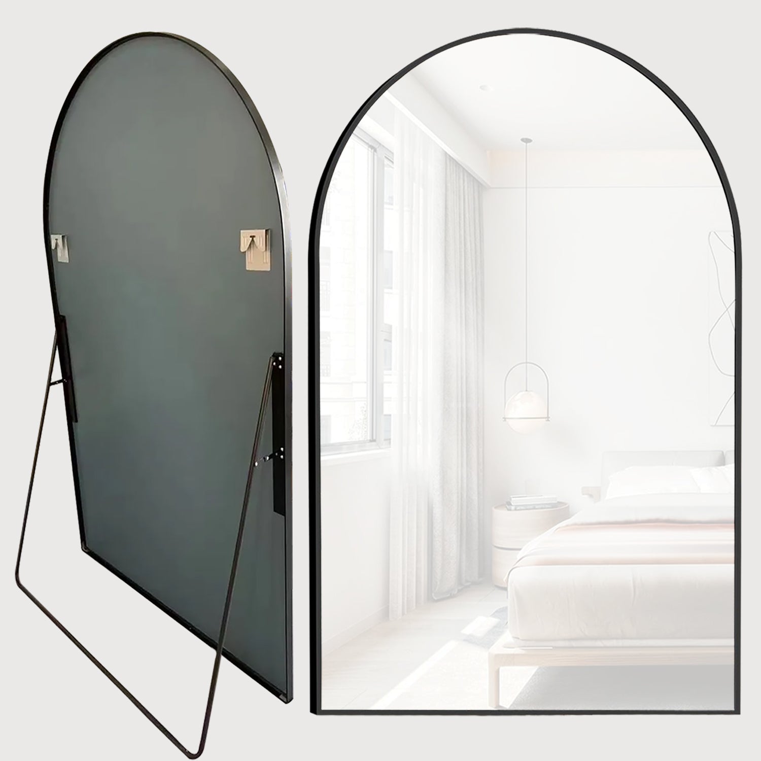 Optim Noir Extra Large Arch Mirror Black - 180x110cm