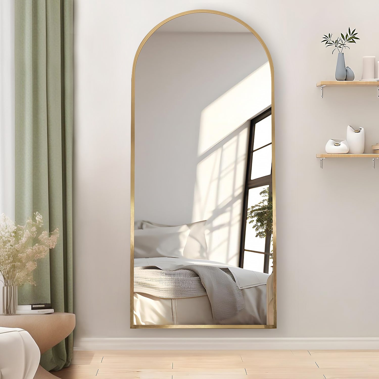 Legacy Large Arch Mirror Brushed Brass - 180x80cm