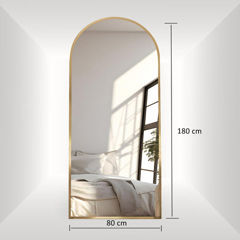Legacy Large Arch Mirror Brushed Brass - 180x80cm