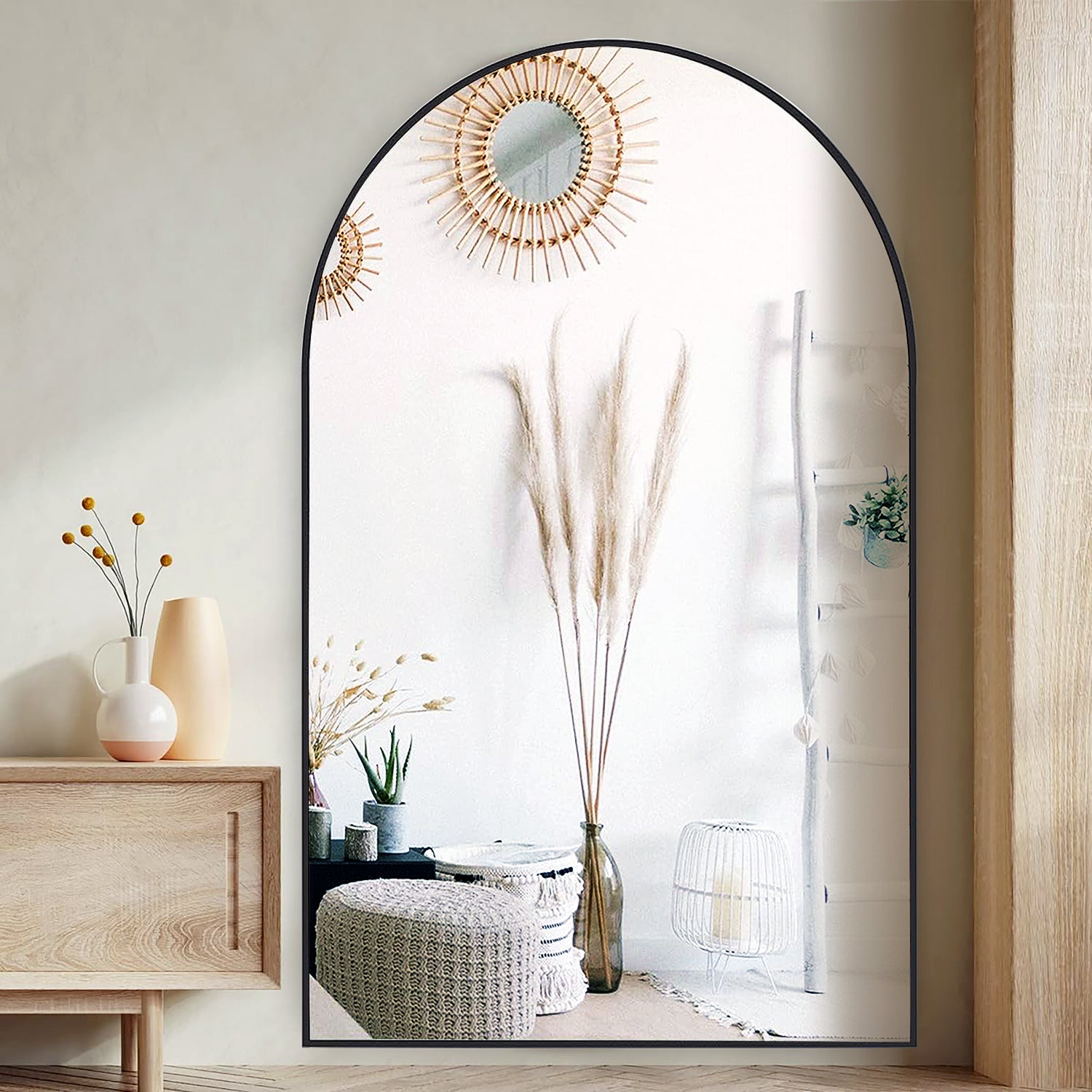 Optim Noir Extra Large Arch Mirror Black - 180x110cm