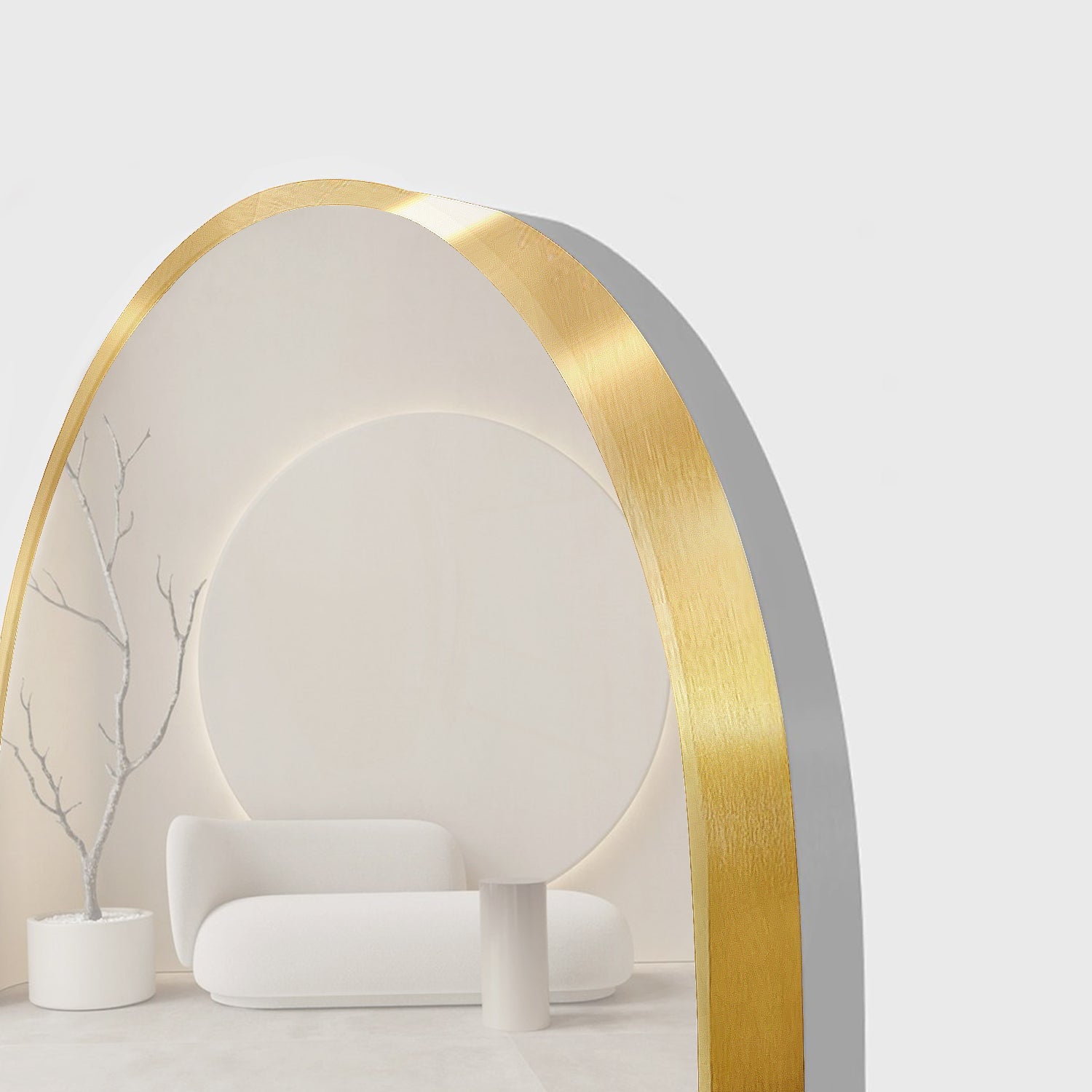 Legacy Extra Large Arch Mirror Brushed Brass - 180x110cm