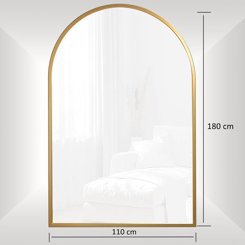 Legacy Extra Large Arch Mirror Brushed Brass - 180x110cm