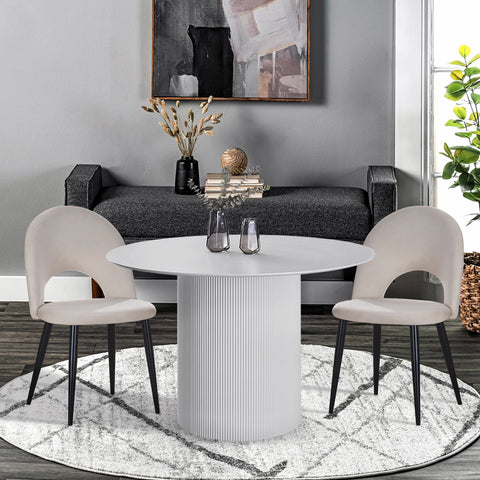 Chelsea Set of 2 Dining Chairs - Beige Velvet