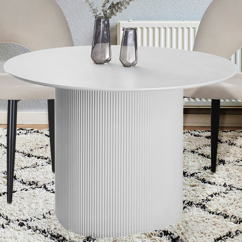 Pure Round 6 Seater Dining Table 120cm - White