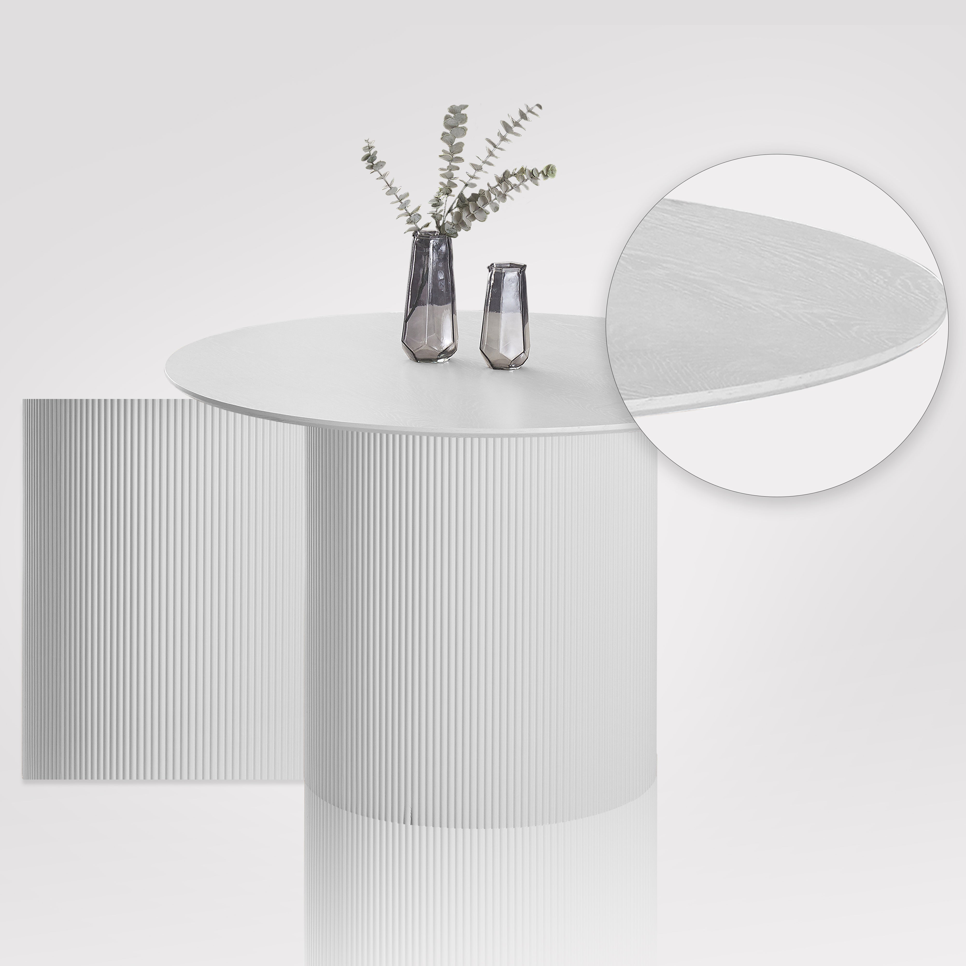 Pure Round 6 Seater Dining Table 120cm - White