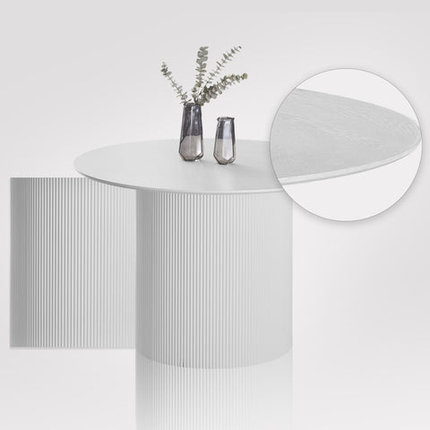 Pure Round 6 Seater Dining Table 120cm - White