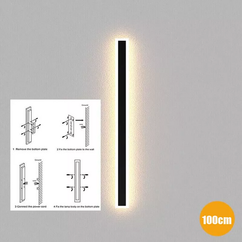 Longton LED Wall Light Long Strip 100cm Warm White Light
