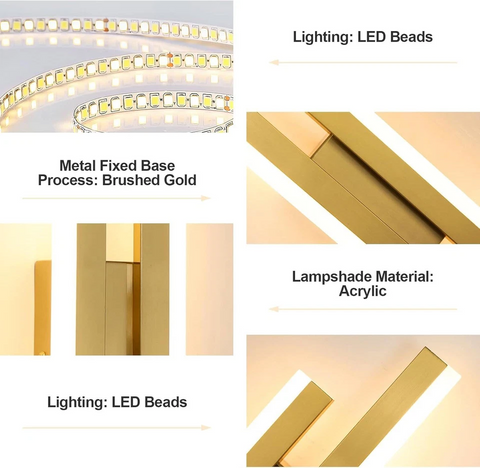 Elite LED Wall Modern Wall Light Warm White - Brushed Brass